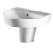 Round White Ceramic Semi-Pedestal Sink